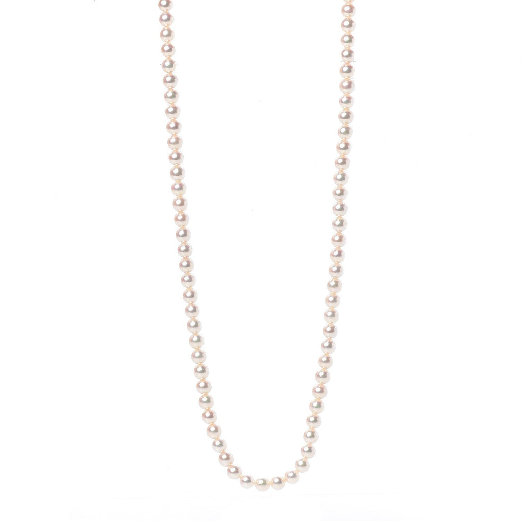 14K White Gold Akoya Pearl 6.5-7mm Strand Necklace 42