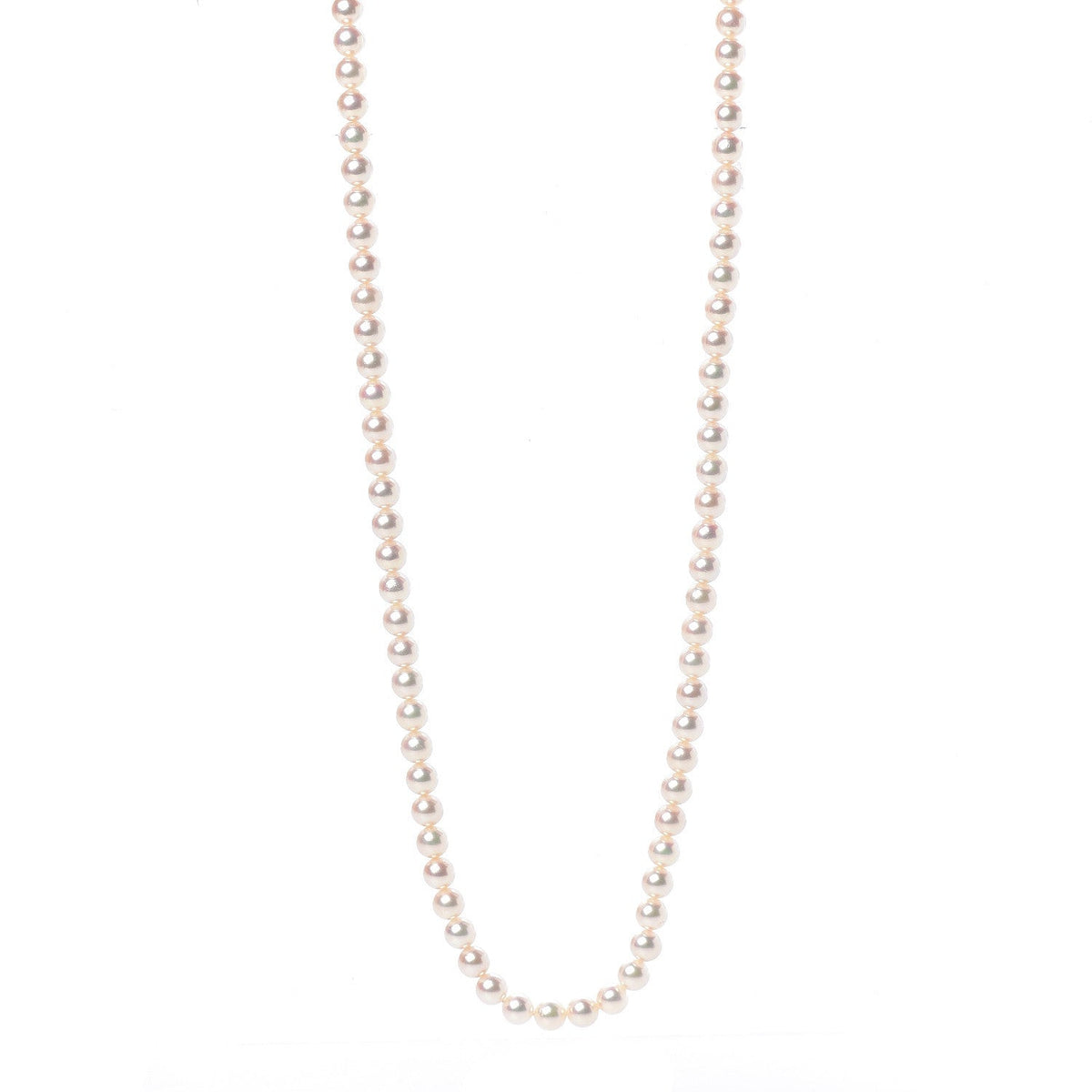 14K White Gold Akoya Pearl 6.5-7mm Strand Necklace 42