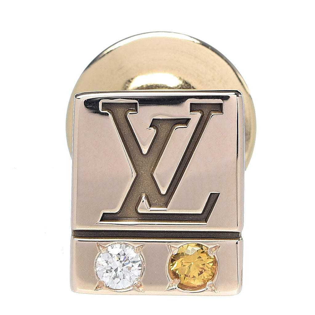 10K Yellow Gold Diamond Yellow Sapphire Employee Pin