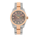 Stainless Steel 18K Everose Gold Diamond Black Mother of Pearl 31mm Oyster Perpetual Datejust Watch 178241