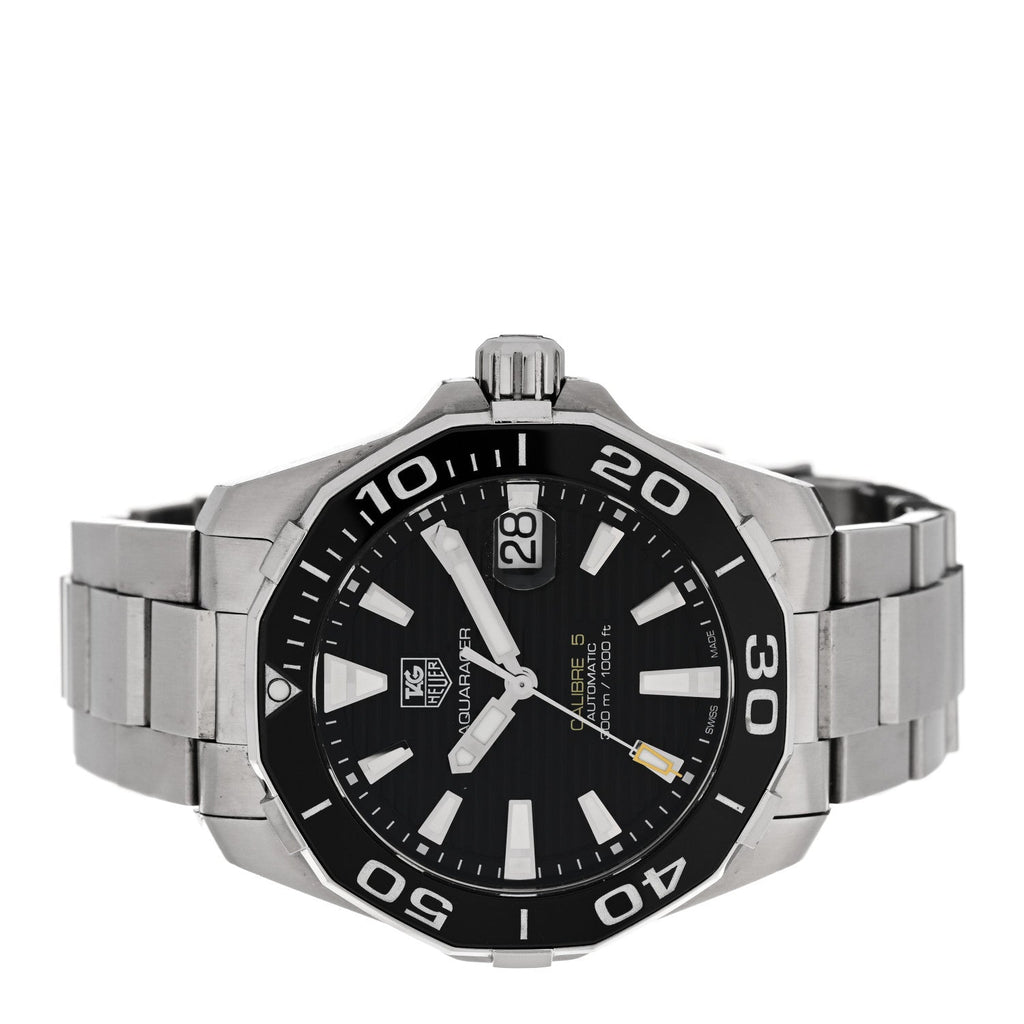 Stainless Steel 41mm Aquaracer 300M Automatic Watch Black WAY211A-1