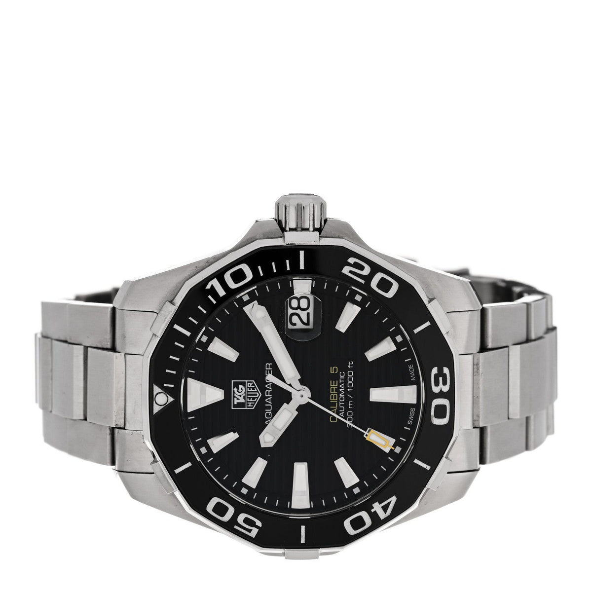 Stainless Steel 41mm Aquaracer 300M Automatic Watch Black WAY211A-1