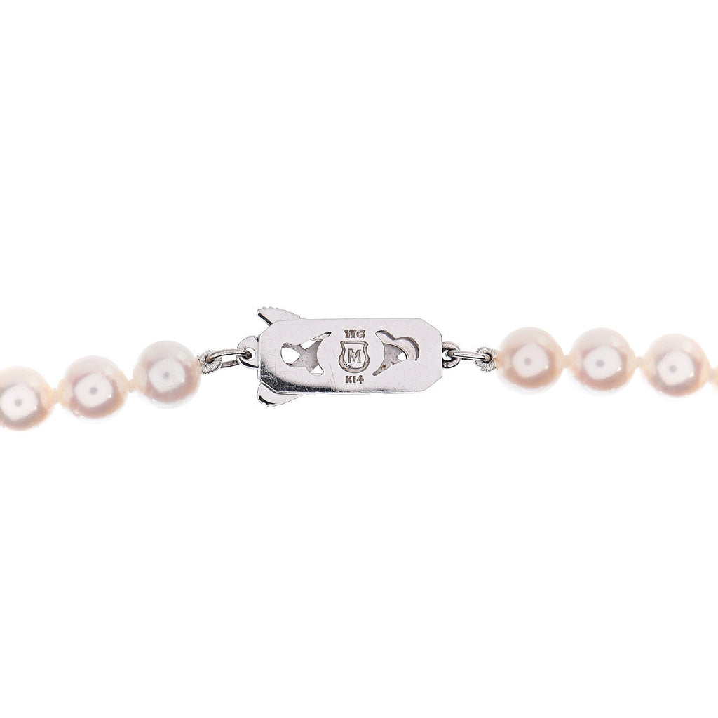 14K White Gold 6-6.5mm Akoya Pearl Strand Necklace 28