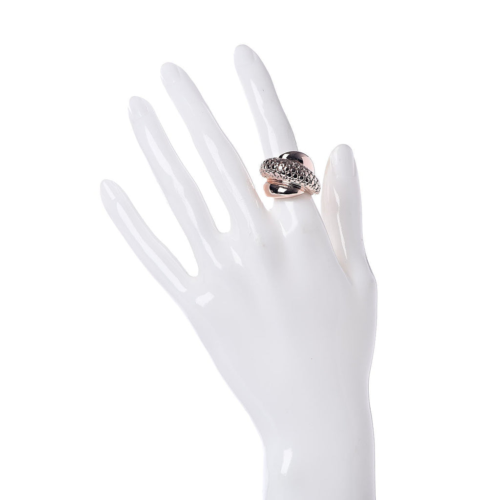 10K Pink Gold Brown Diamond Gomitolo Band Ring 49 5