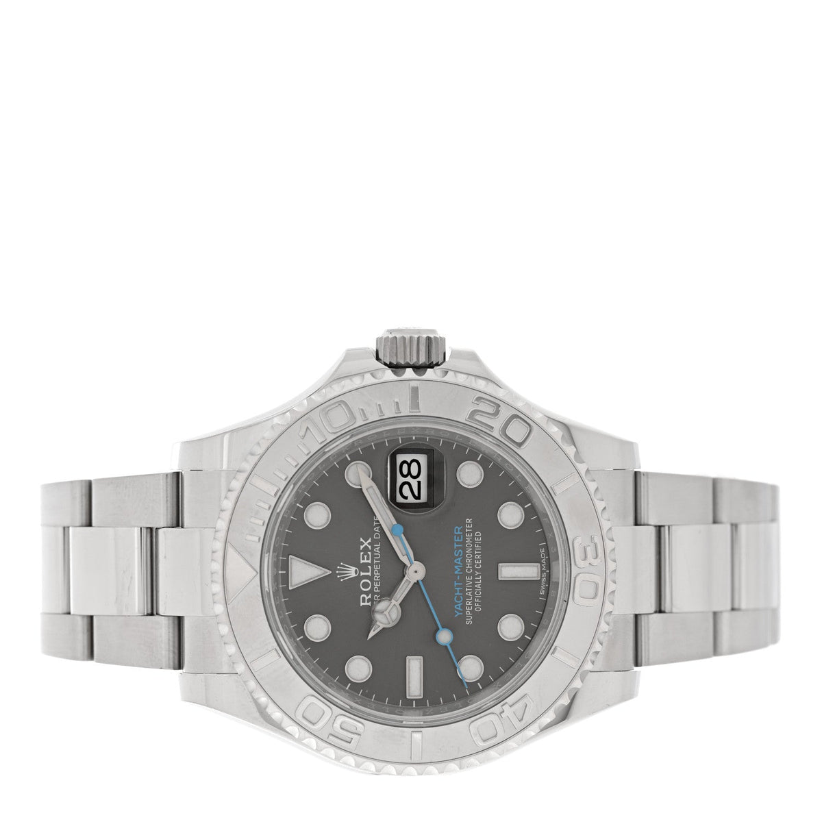 Stainless Steel Platinum 40mm Oyster Perpetual Date Yacht-Master Watch Slate 116622