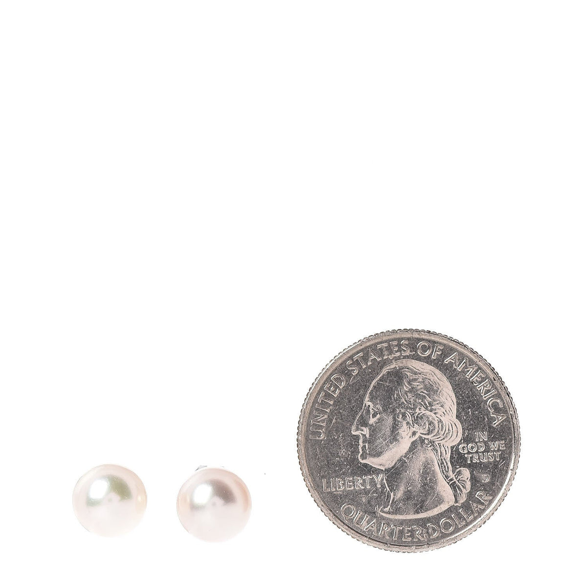 14K White Gold 8mm Akoya Pearl Stud Earrings