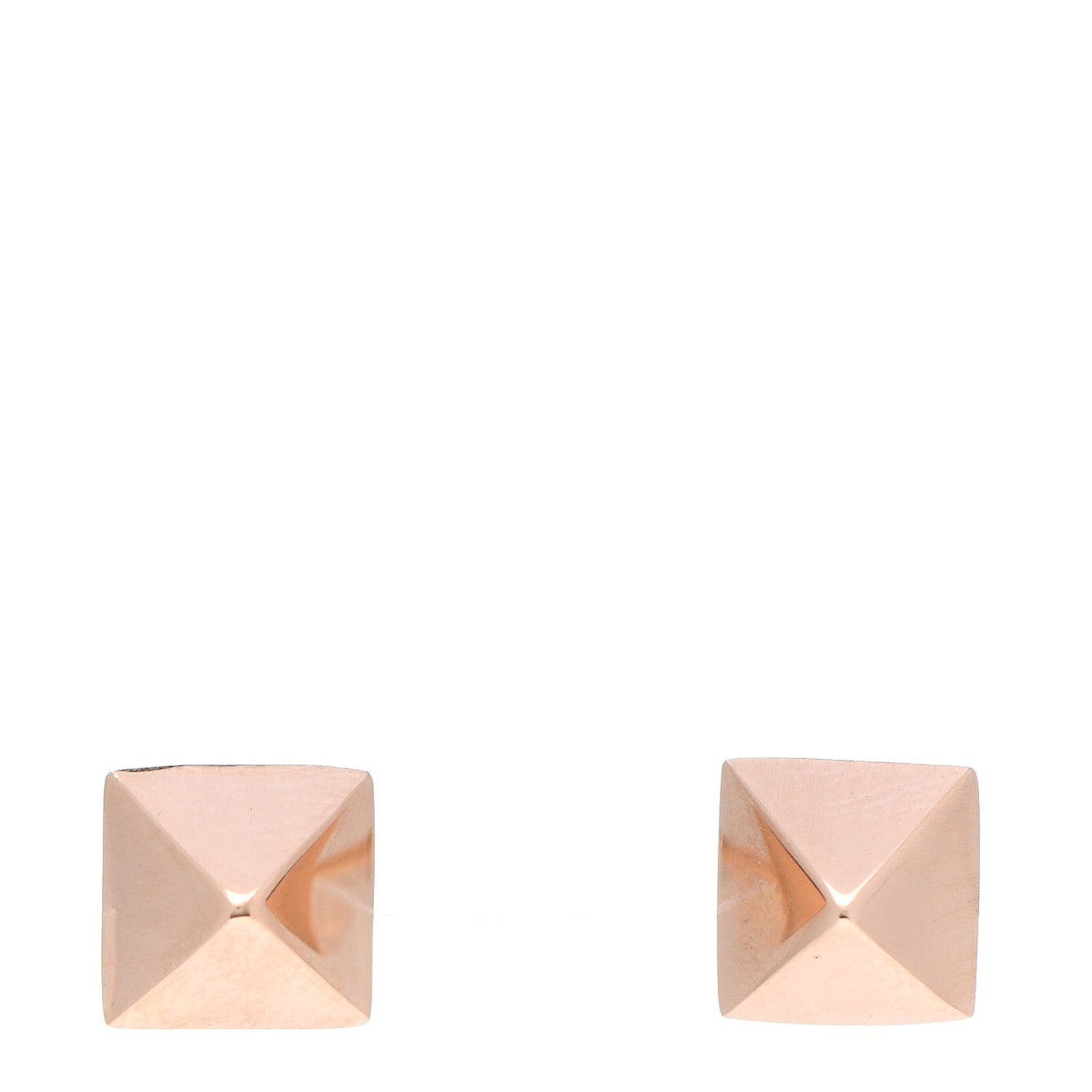 14K Rose Gold Pyramid Stud Earrings