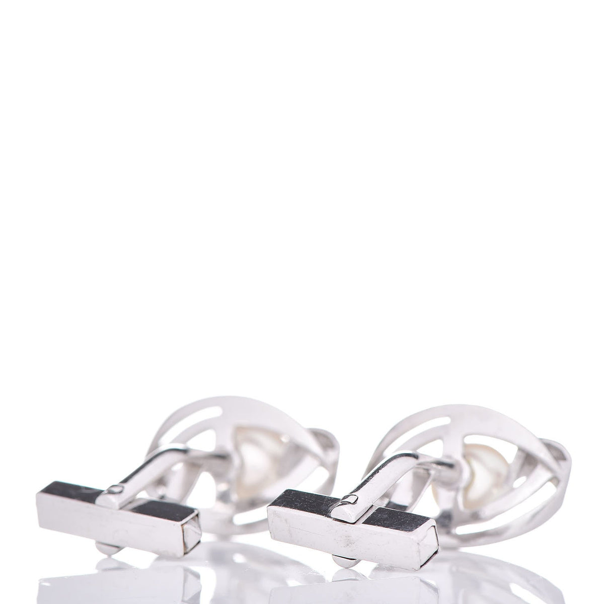 14K White Gold Akoya Pearl 7.5mm Cufflinks