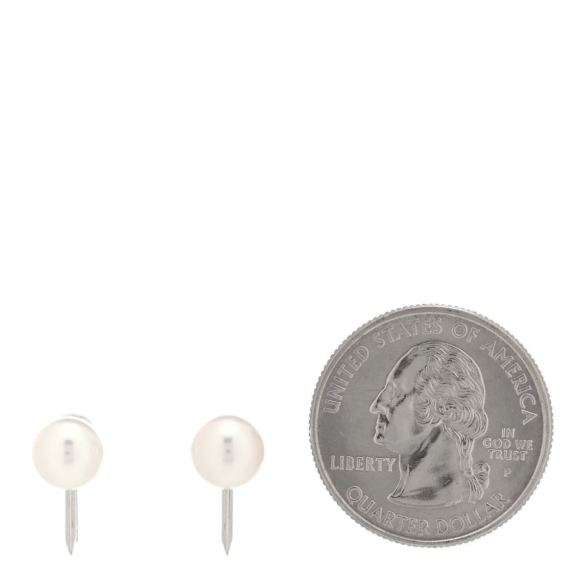 14K White Gold 7-7.5mm Akoya Pearl Screw-Back Earrings