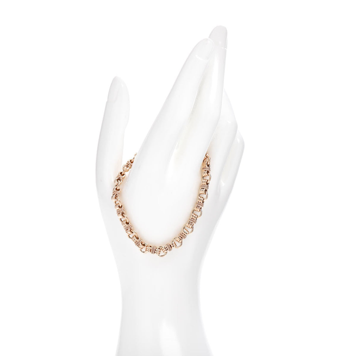 14K Rose Gold Round Link Bracelet