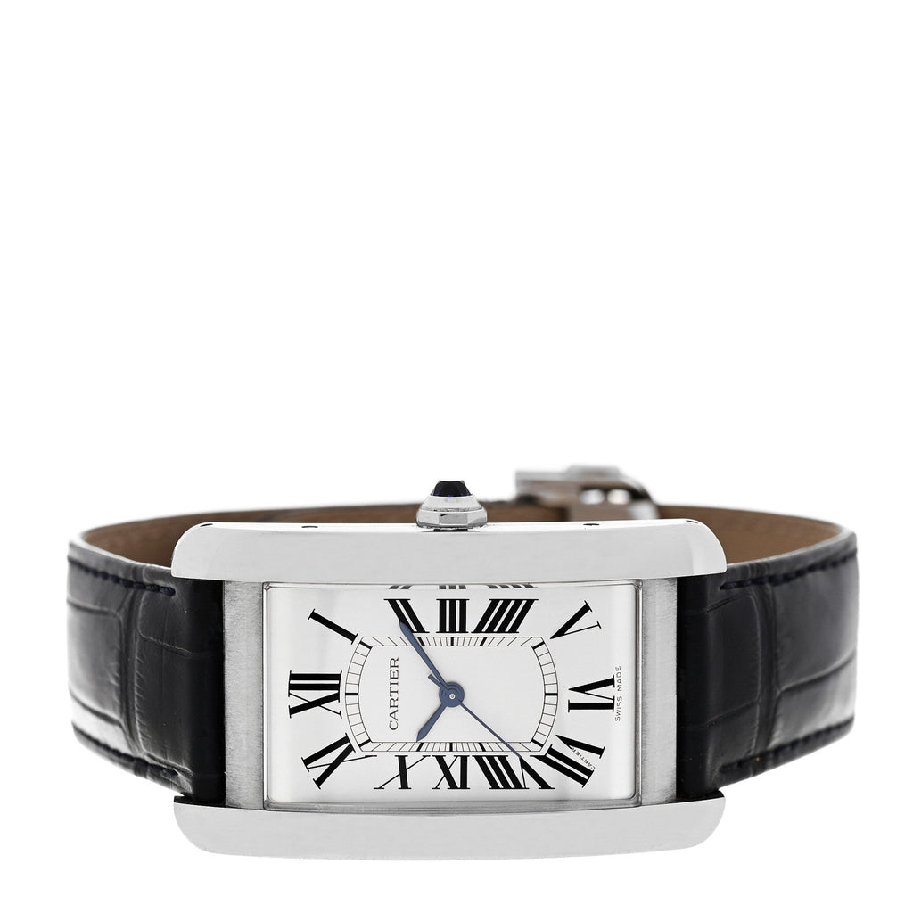 Stainless Steel Alligator 27mm Tank Americaine Automatic Watch Black