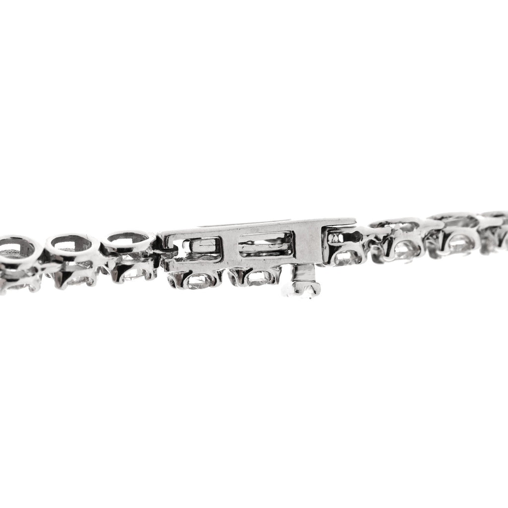 14K White Gold Diamond 4.96ctw Tennis Necklace