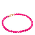 14K Rose Gold Acrylic Bel Aire 4mm Chain Bracelet Hot Pink