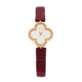 18K Rose Gold Alligator Mother Of Pearl 23mm Sweet Alhambra Quartz Watch