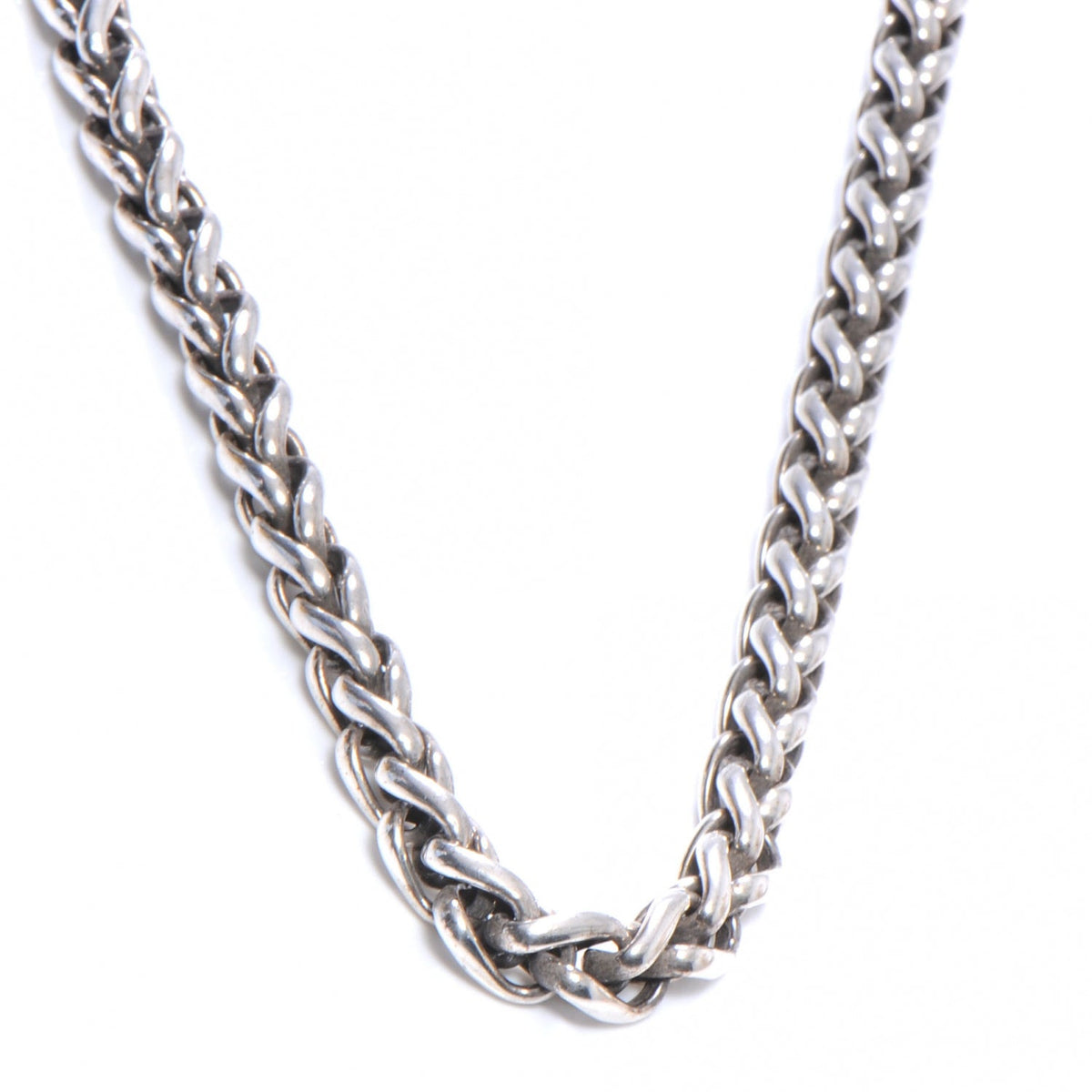14K Gold Sterling Silver Wheat Chain Necklace