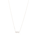 14K Rose Gold White Topaz Baguette Bar Pendant Necklace