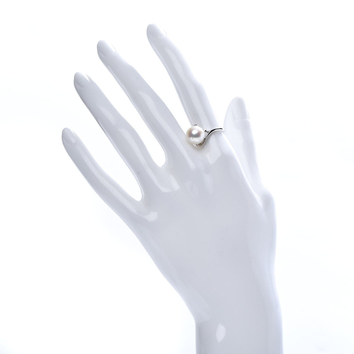 14K White Gold Akoya Pearl 9.5mm Ring 53 6.5