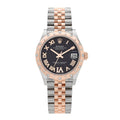 Stainless Steel 18K Everose Gold Diamond 31mm Oyster Perpetual Datejust Watch Black Roman 278341RBR