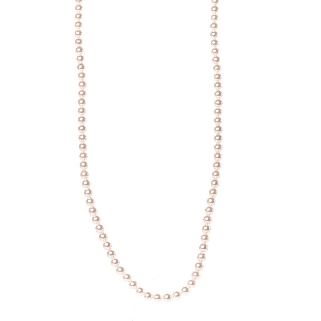 14K White Gold 6-6.5mm Akoya Pearl Strand Necklace 28