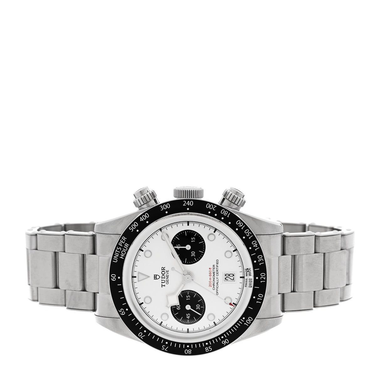 Stainless Steel 41mm Black Bay Chronograph Panda Automatic Watch White 79360N
