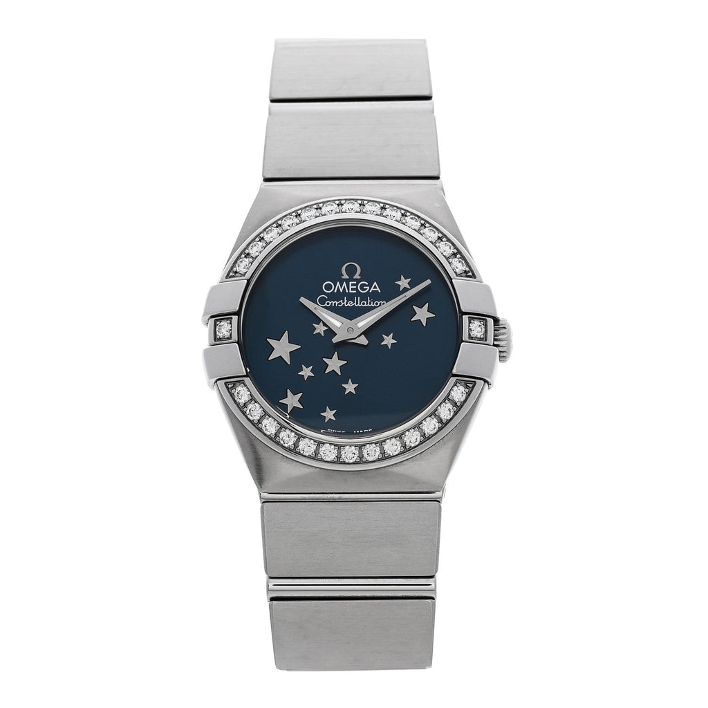 Stainless Steel Diamond Bezel 24mm Constellation Quartz Watch Blue 123.15.24.60.03.001