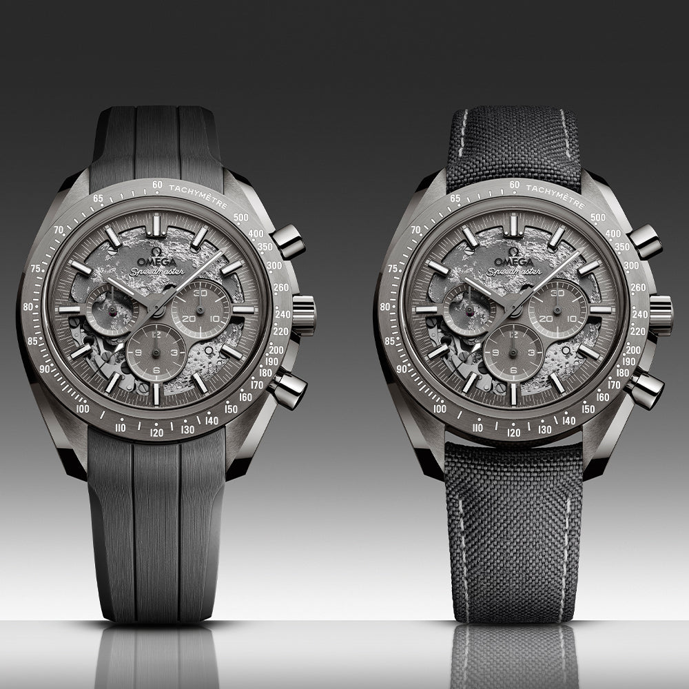 Speedmaster Grey Side of the Moon Grey Ceramic 44.25mm - Grey on Rubber Strap