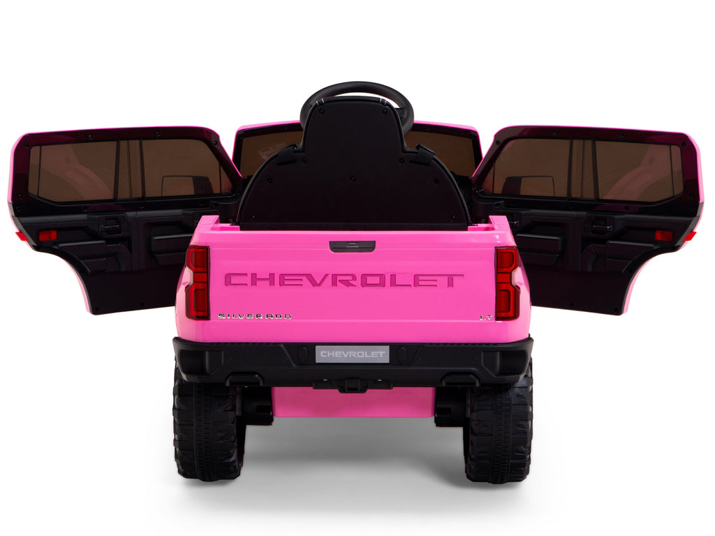 12V Chevrolet Silverado Kids Ride On Truck with Remote Control – Pink